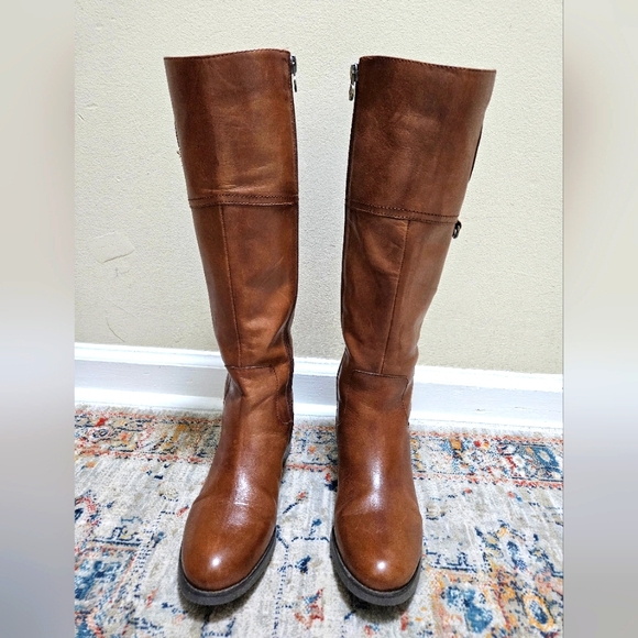 Etienne Aigner Chastity Equestrian Embossed Riding Women's Boots Leather Upper 6 - Picture 4 of 12